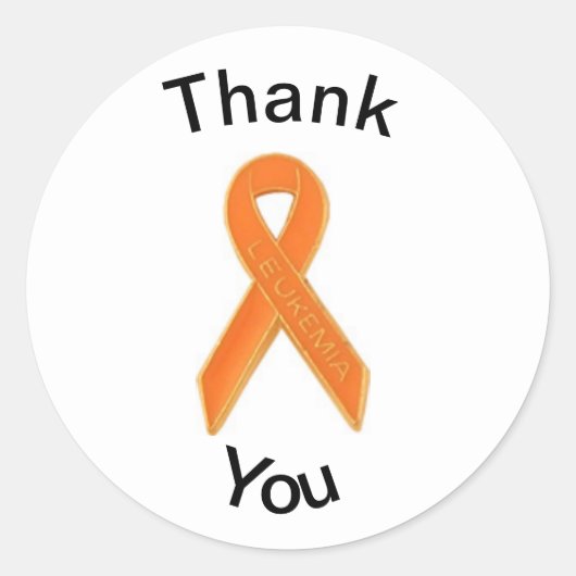 Leukemia Thank You Sticker ラウンドシール (正面)