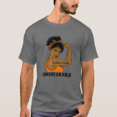 Leukemia Warrior Strong Black Women Unbreakable Aw Tシャツ (正面)