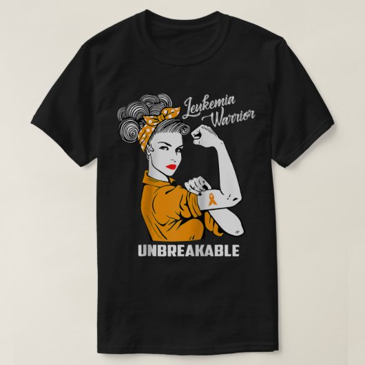 Leukemia Warrior Unbreakable  Awareness Gift  Tee Tシャツ (デザイン正面)