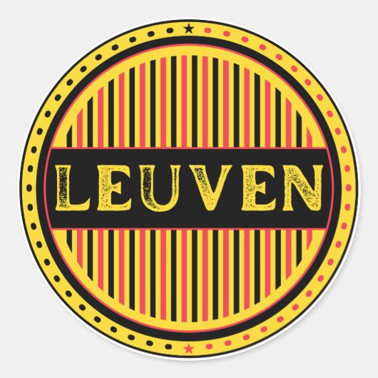 Leuven City Pride Emblem – Belgian Identity ラウンドシール (正面)