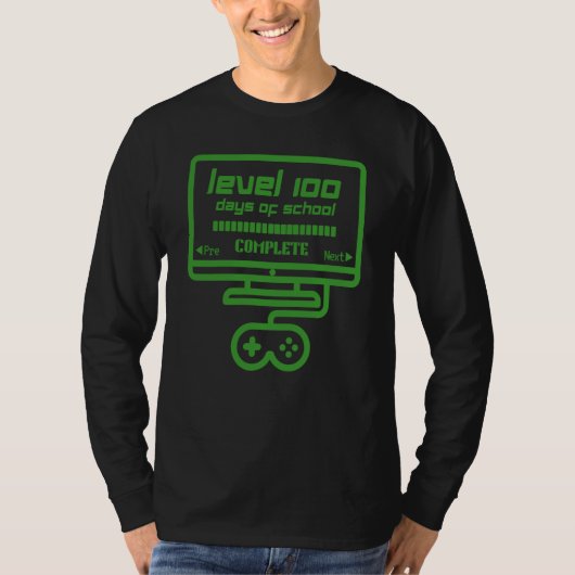 Level 100 Days Of School Complete Gamer Video Game Tシャツ (正面)