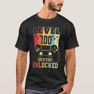 Level 100 Days Of School Unlocked 100th Day Studen Tシャツ