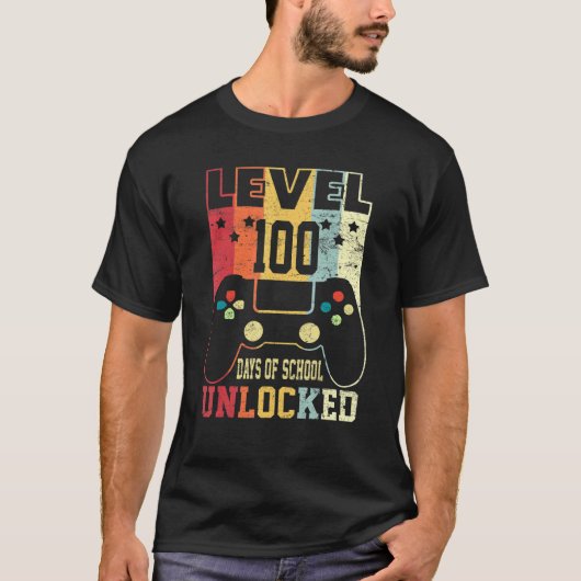 Level 100 Days Of School Unlocked 100th Day Studen Tシャツ (正面)