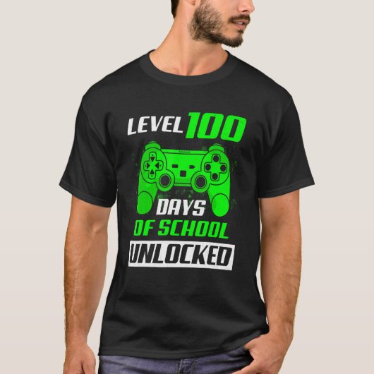 Level 100 Days Of School Unlocked 100th Day Video  Tシャツ (正面)