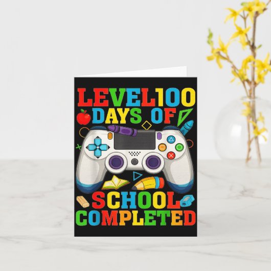 Level 100 Days Of School Unlocked Boys 100th Day O カード (黄色い花)