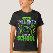 Level 100 Days Of School Unlocked Funny Video Game Tシャツ (正面)