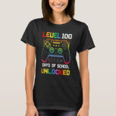 Level 100 days Of School Unlocked Gamer Video Game Tシャツ (正面)