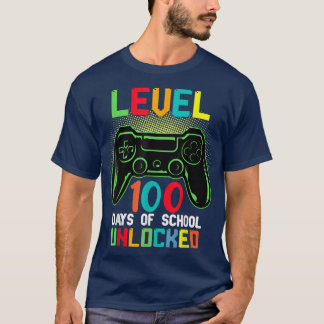 Level 100 Days Of School Unlocked Gamer Video Game Tシャツ