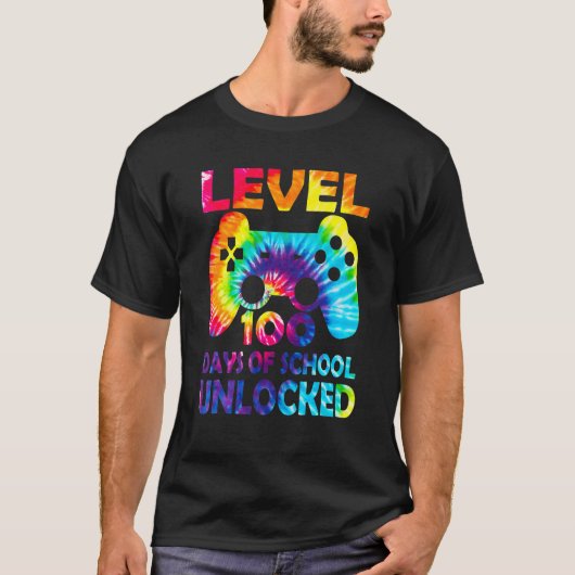 Level 100 Days Of School Unlocked Gamer Video Game Tシャツ (正面)