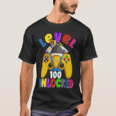 Level 100 Days Of School Unlocked Gamer Video Game Tシャツ (正面)