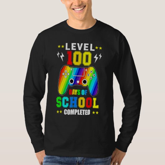 Level 100 Days Of School Unlocked Gamer Video Game Tシャツ (正面)