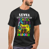 Level 100 Days Of School Unlocked Gaming Shirts, V Tシャツ (正面)