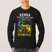 Level 100 Days Of School Unlocked Gaming Shirts, V Tシャツ (正面)