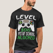 Level 100 Days Of School Unlocked T-Shirt Tシャツ (正面)