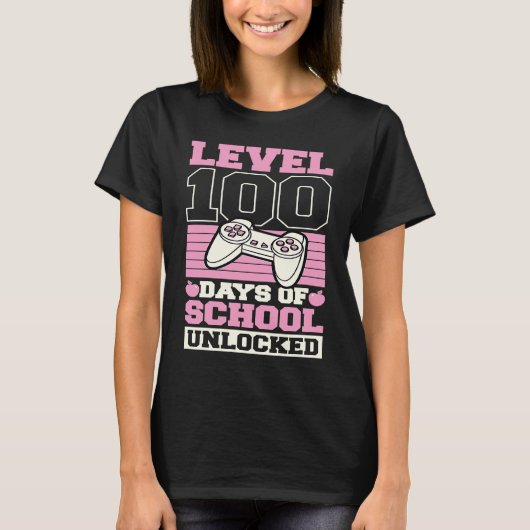Level 100 Days Of School Unlocked Video Games Game Tシャツ (正面)