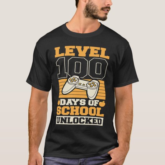 Level 100 Days of School Unlocked Video Games Game Tシャツ (正面)