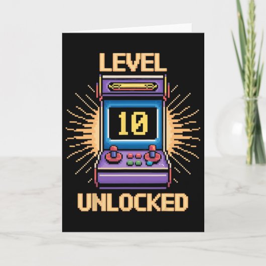 Level 10 Unlock Birthday Gamer 10 Year Old Video G カード (正面)