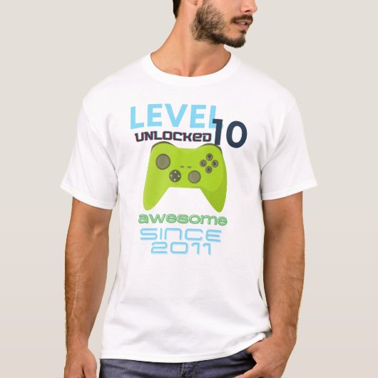 Level 10 Unlocked 素晴らし 2011 Video Gamer（2011年レベルのロ Tシャツ (正面)