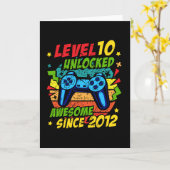 Level 10 Unlocked Awesome 2012 Game 10th Birthday カード (黄色い花)