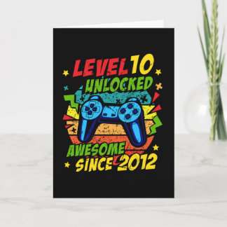 Level 10 Unlocked Awesome 2012 Game 10th Birthday カード
