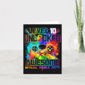 Level 10 Unlocked Awesome Gaming Birthday Boy 10th カード (正面)