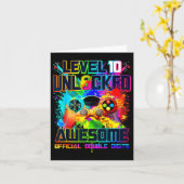 Level 10 Unlocked Awesome Gaming Birthday Boy 10th カード (黄色い花)