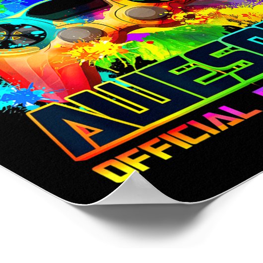 Level 10 Unlocked Awesome Gaming Birthday Boy 10th ポスター (角)