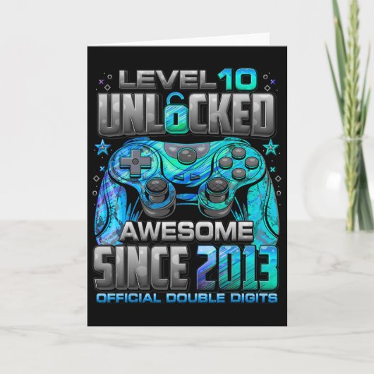 Level 10 Unlocked Awesome Since 2013 10th Birthday カード (正面)