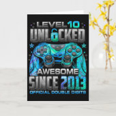 Level 10 Unlocked Awesome Since 2013 10th Birthday カード (黄色い花)