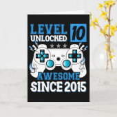Level 10 Unlocked Awesome Since 2015 10th Birthday カード (黄色い花)