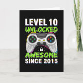 Level 10 Unlocked Awesome Since 2015 10th Birthday カード (正面)