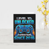 Level 10 Unlocked Awesome Since 2016 10th Birthday カード (黄色い花)