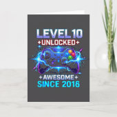 Level 10 Unlocked Awesome Since 2016 10th Birthday カード (正面)