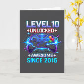 Level 10 Unlocked Awesome Since 2016 10th Birthday カード (黄色い花)
