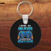 Level 10 Unlocked Awesome Since 2016 10th Birthday キーホルダー (正面)