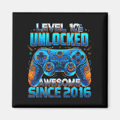 Level 10 Unlocked Awesome Since 2016 10th Birthday マグネット (正面)