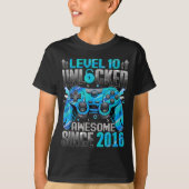 Level 10 Unlocked Awesome Since 2016 10th Birthday Tシャツ (正面)