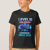 Level 10 Unlocked Awesome Since 2016 10th Birthday Tシャツ (正面)