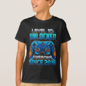 Level 10 Unlocked Awesome Since 2016 10th Birthday Tシャツ (正面)
