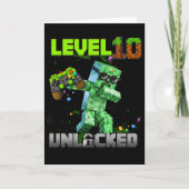 Level 10 Unlocked - Birthday Boy Pixel Gamer 10th  カード (正面)