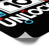 Level 10 Unlocked Gamer 10th Birthday Video Game B ポスター (角)