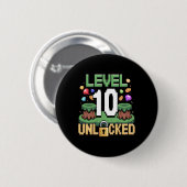 Level 10 Unlocked Games 10th Birthday Gamer Boys 1 缶バッジ (正面&裏面)