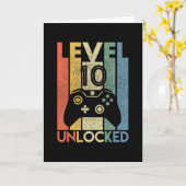 Level 10 Unlocked Shirt Funny Video Gamer 10th Bir カード (黄色い花)