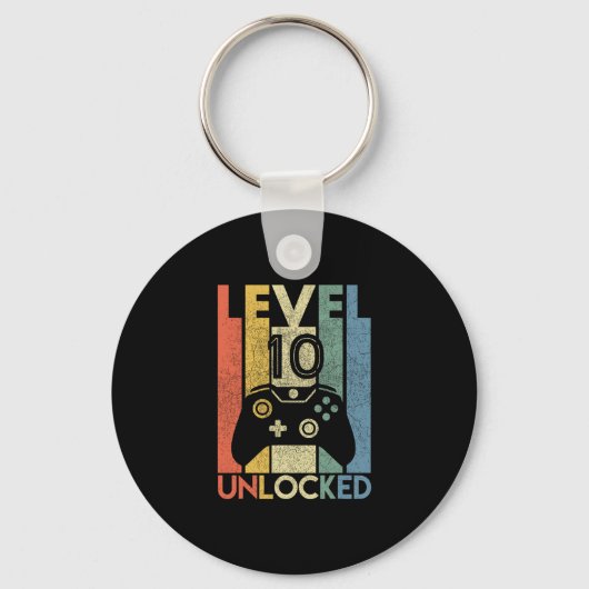 Level 10 Unlocked Shirt Funny Video Gamer 10th Bir キーホルダー (正面)
