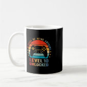 Level 10 Unlocked Shirt Funny Video Gamer 10th Bir コーヒーマグカップ (左)