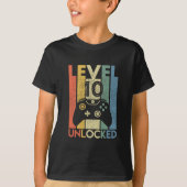 Level 10 Unlocked Shirt Funny Video Gamer 10th Bir Tシャツ (正面)