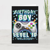 Level 10 Unlocked Video Game 10th Birthday Gamer B カード (正面)