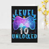 Level 10 Unlocked Video Game 10th Birthday Gamer B カード (黄色い花)