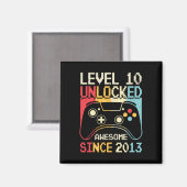 Level 10 Unlocked Video Game 10th Birthday Gamer B マグネット (正面/裏面)