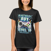 Level 10 Unlocked Video Game 10th Birthday Gamer B Tシャツ (正面)